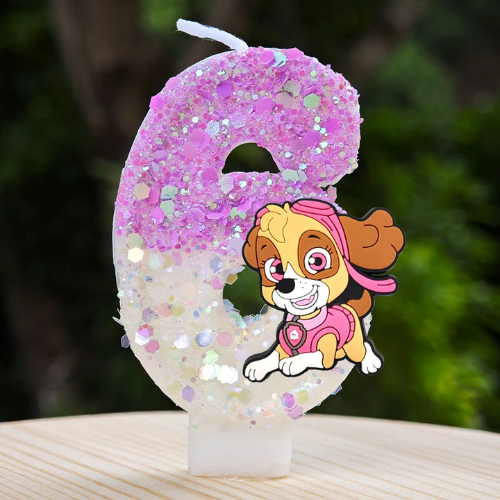 Vela con números del 0 al 9 para decorar tartas de cumpleaños de personajes de dibujos animados