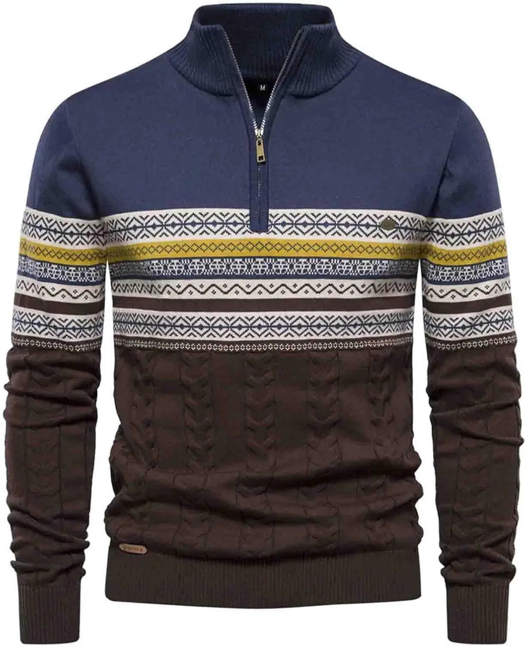 Camisola masculina com fecho de um quarto