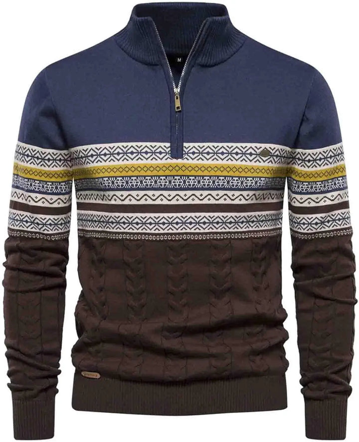 Camisola masculina com fecho de um quarto