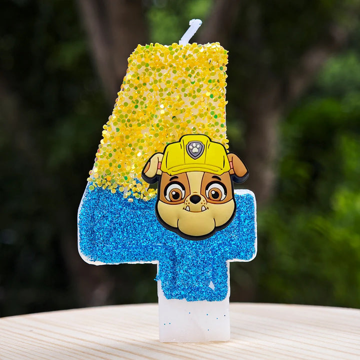 Vela con números del 0 al 9 para decorar tartas de cumpleaños de personajes de dibujos animados