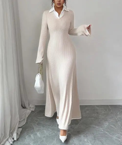 Margaret | Women's Knit Maxi Dress - Comfortable & Stylish-Metro Lane Plaza