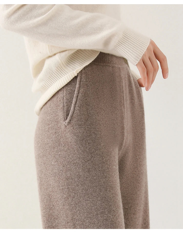 Luxe Merino Pants | Women's High Waist Merino Wool Trousers-Metro Lane Plaza