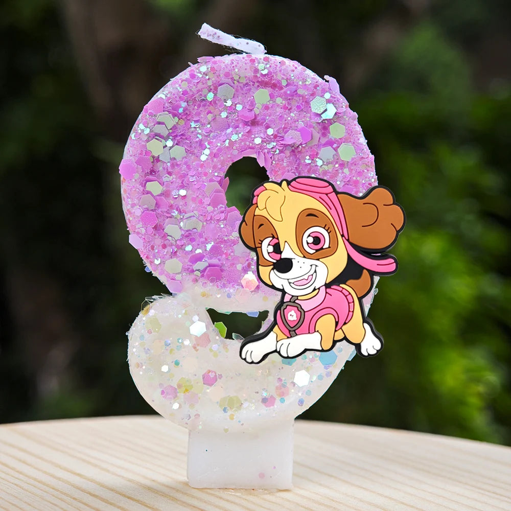Vela con números del 0 al 9 para decorar tartas de cumpleaños de personajes de dibujos animados