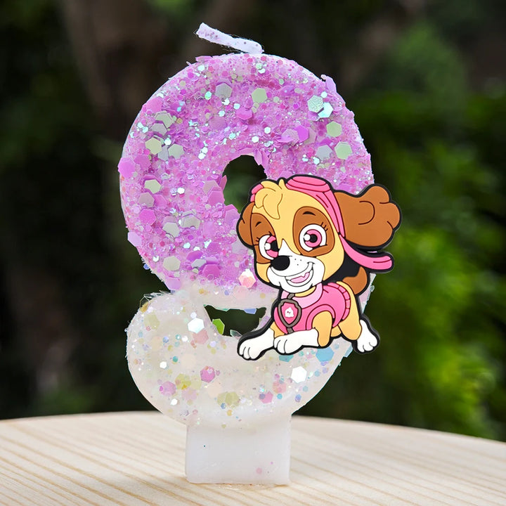 Vela con números del 0 al 9 para decorar tartas de cumpleaños de personajes de dibujos animados
