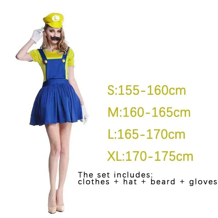 Super Mario Luigi Brothers Cosplay Costume Set for Halloween