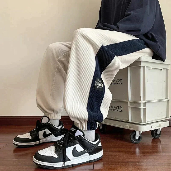 Men's Patch Design Streetwear Jogging Pants-Metro Lane Plaza