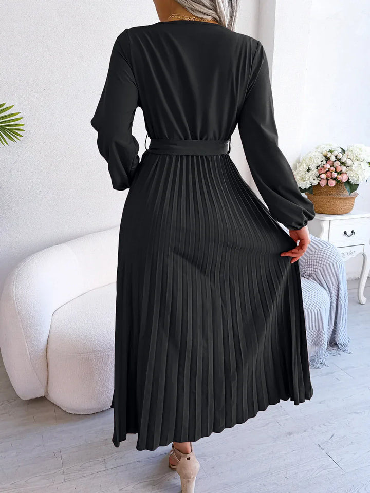 Ellie | Women's V-Neck Maxi Dress - Elegant Long Dress for Casual or Formal Wear-Metro Lane Plaza