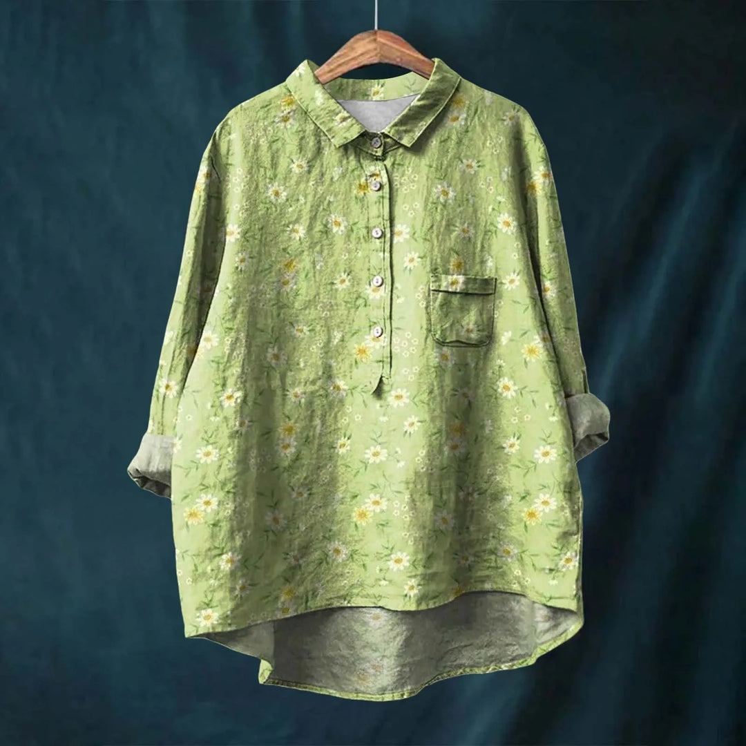 Scarlett | Women's Botanical Print Shirt-Metro Lane Plaza