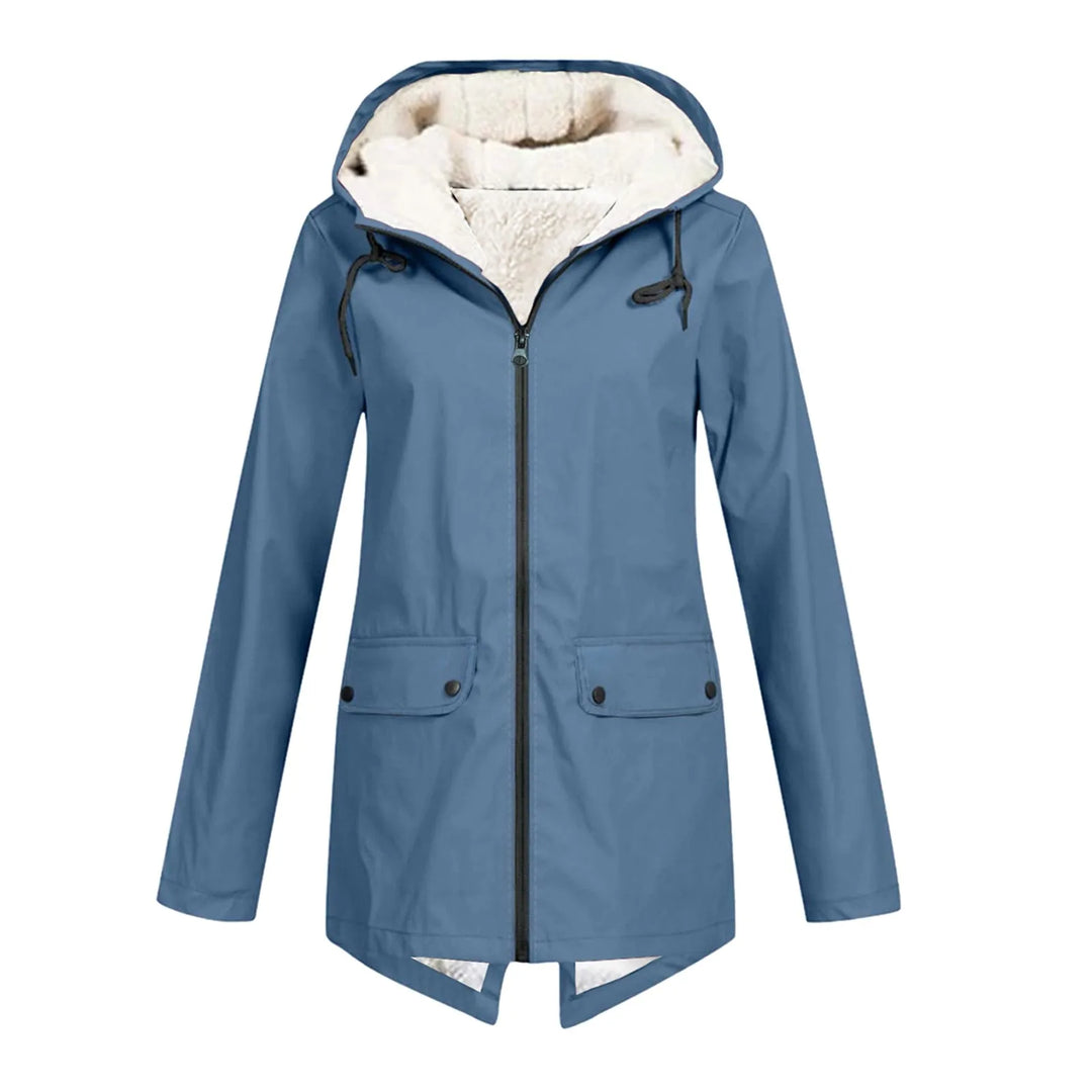 Women's Waterproof Trench Coat with Hood-Metro Lane Plaza