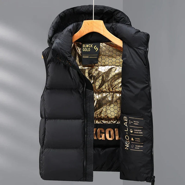 Warme doorgestikte bodywarmer met dons voor heren – katoenmix voor het herfstseizoen
