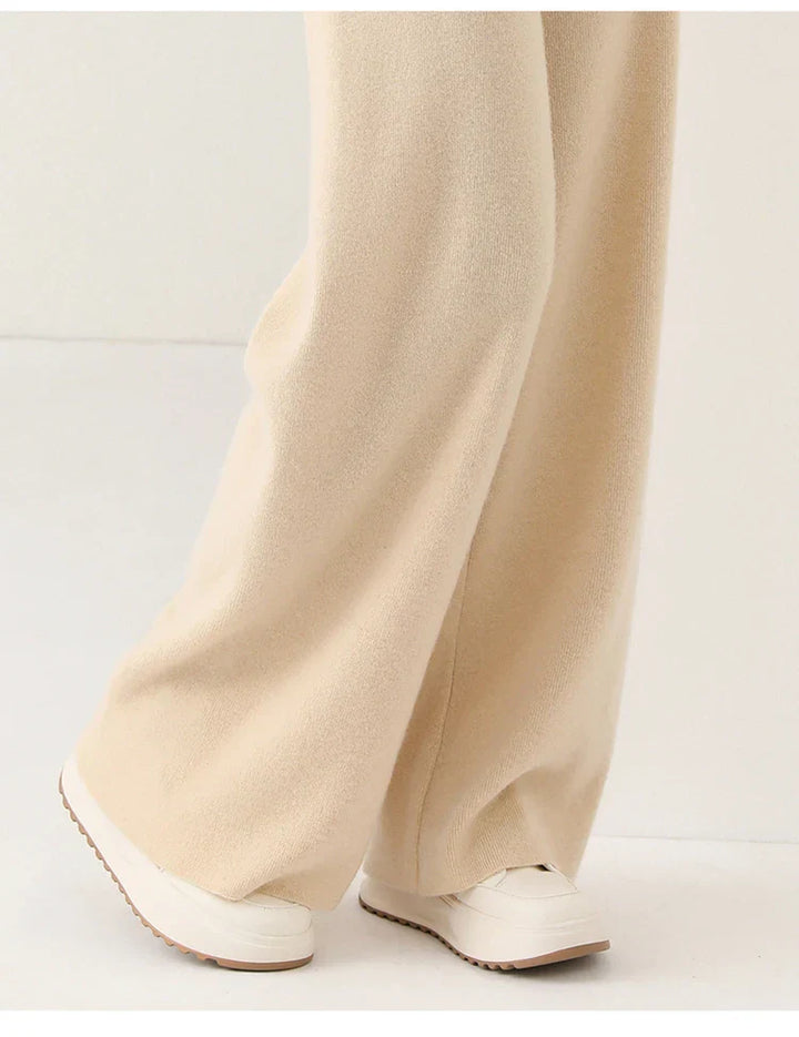 Luxe Merino Pants | Women's High Waist Merino Wool Trousers-Metro Lane Plaza