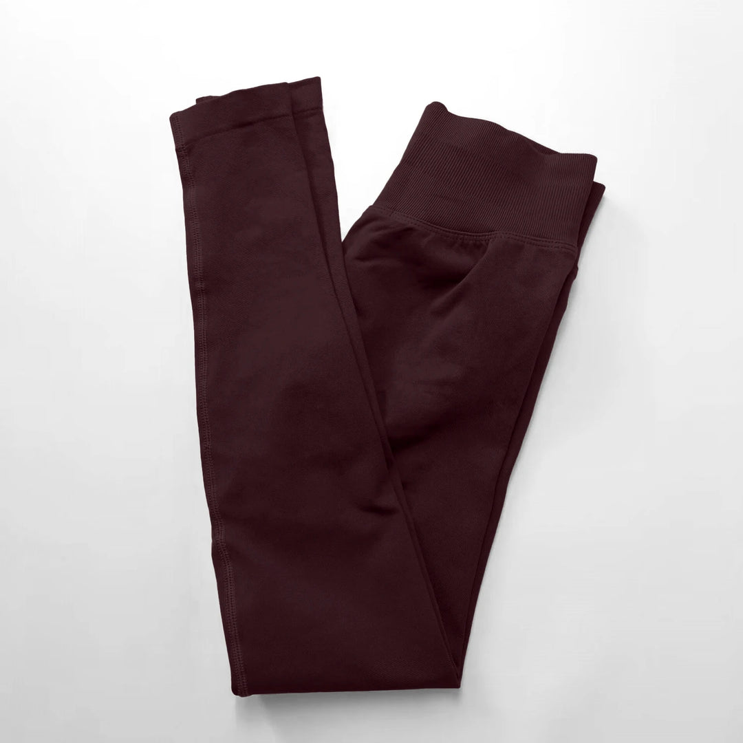 Leggings de ioga sem costuras, com cós canelado baixo, para mulher