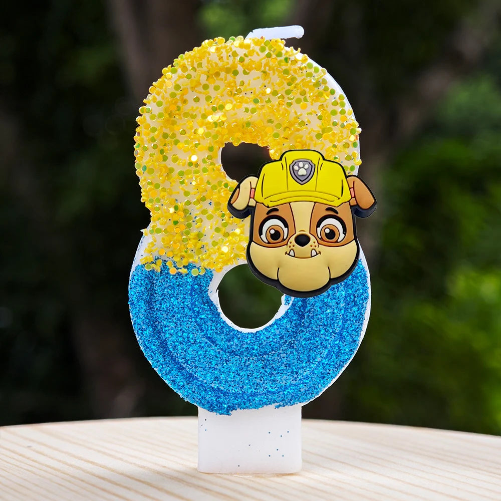 Vela con números del 0 al 9 para decorar tartas de cumpleaños de personajes de dibujos animados