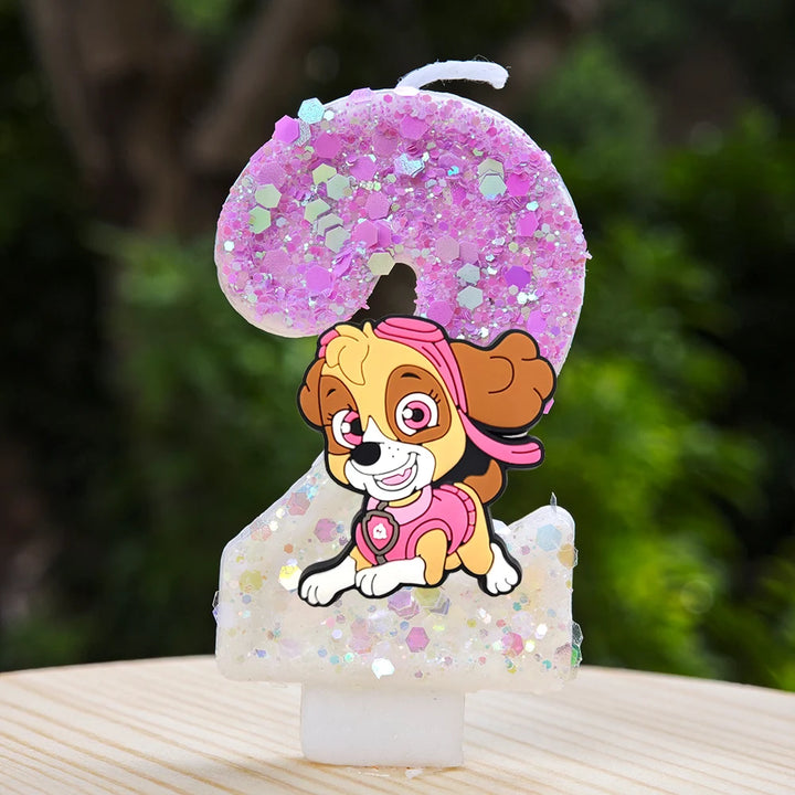 Vela con números del 0 al 9 para decorar tartas de cumpleaños de personajes de dibujos animados