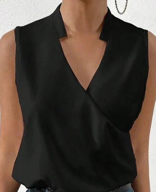 Mia | Women's Elegant Sleeveless Blouse-Metro Lane Plaza
