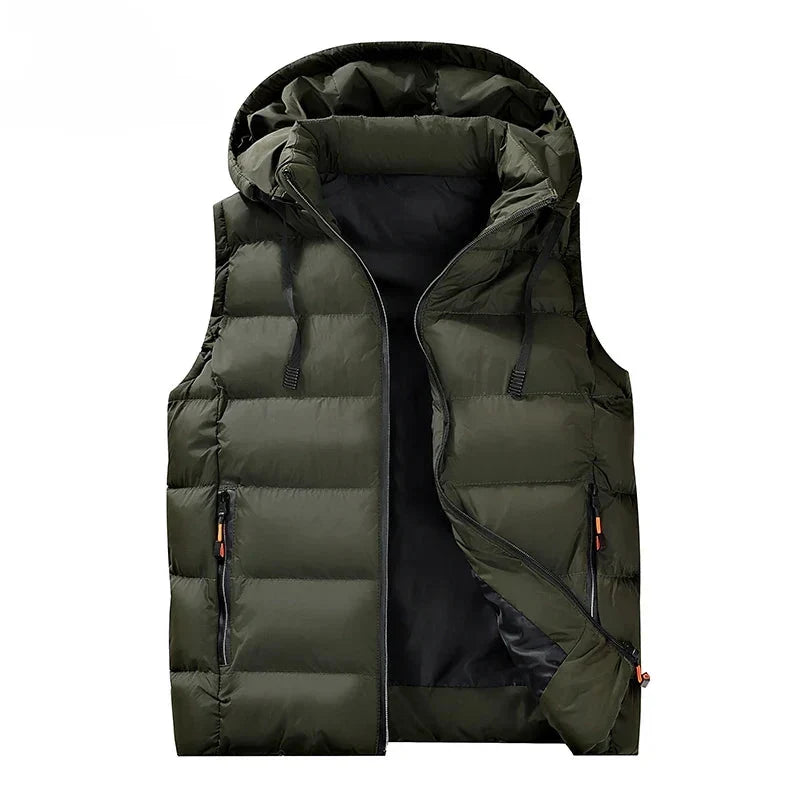 Gilet trapuntato con cappuccio da uomo - Strato caldo essenziale per l'inverno