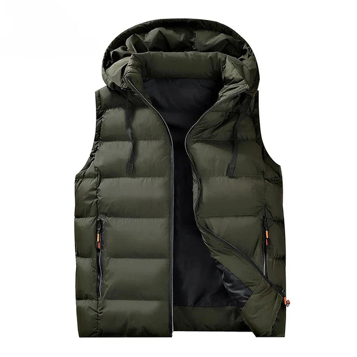 Gilet trapuntato con cappuccio da uomo - Strato caldo essenziale per l'inverno