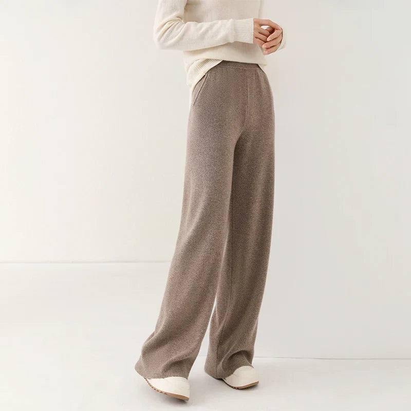 Luxe Merino Pants | Women's High Waist Merino Wool Trousers-Metro Lane Plaza