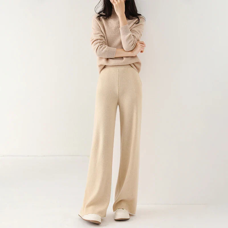 Luxe Merino Pants | Women's High Waist Merino Wool Trousers-Metro Lane Plaza