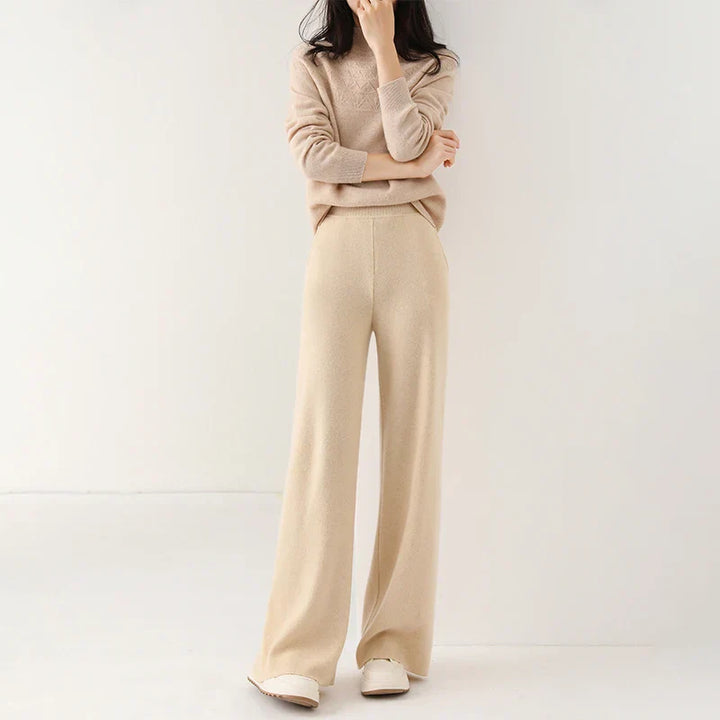 Luxe Merino Pants | Women's High Waist Merino Wool Trousers-Metro Lane Plaza