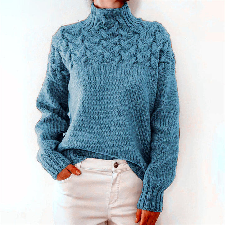 Women's Light Knit Sweater with Collar-Metro Lane Plaza