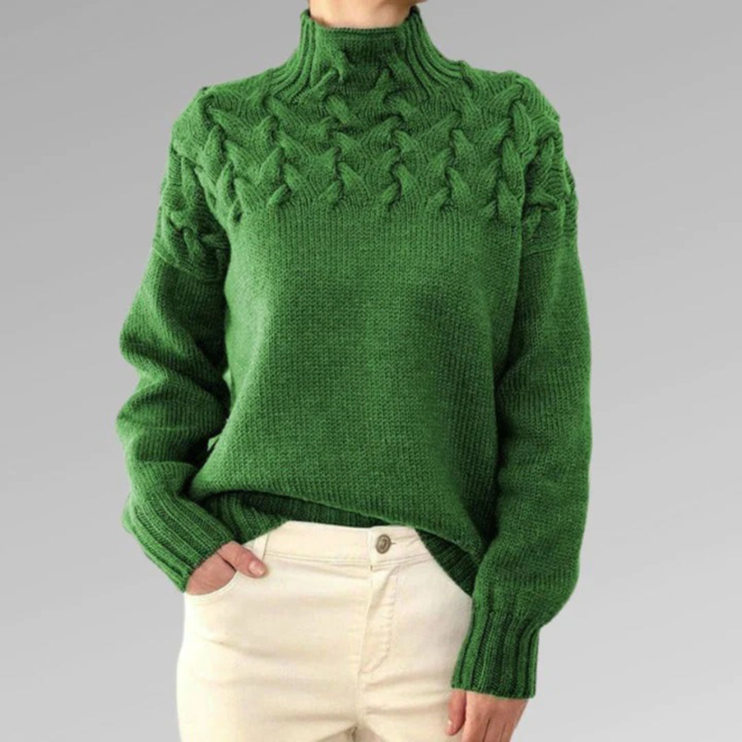 Women's Light Knit Sweater with Collar-Metro Lane Plaza