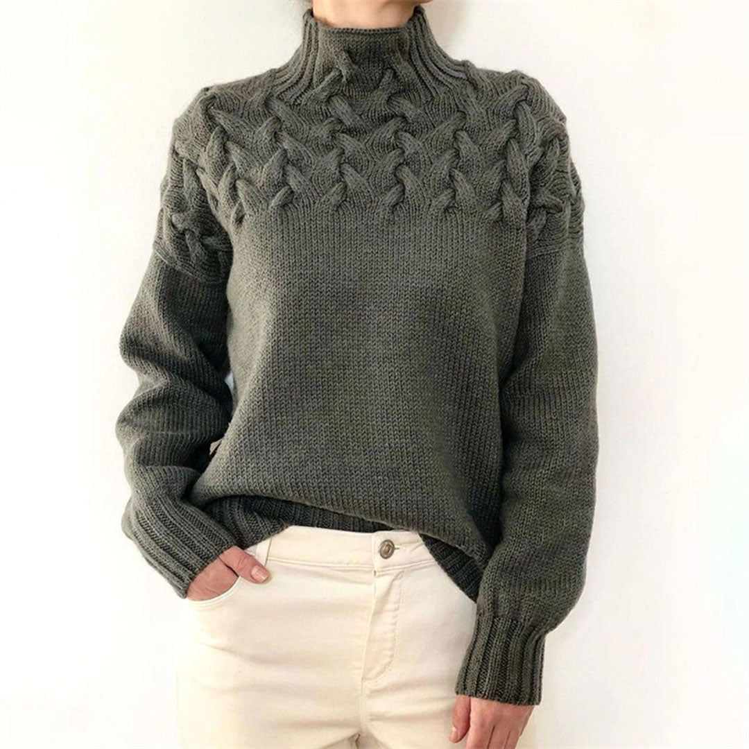 Women's Light Knit Sweater with Collar-Metro Lane Plaza