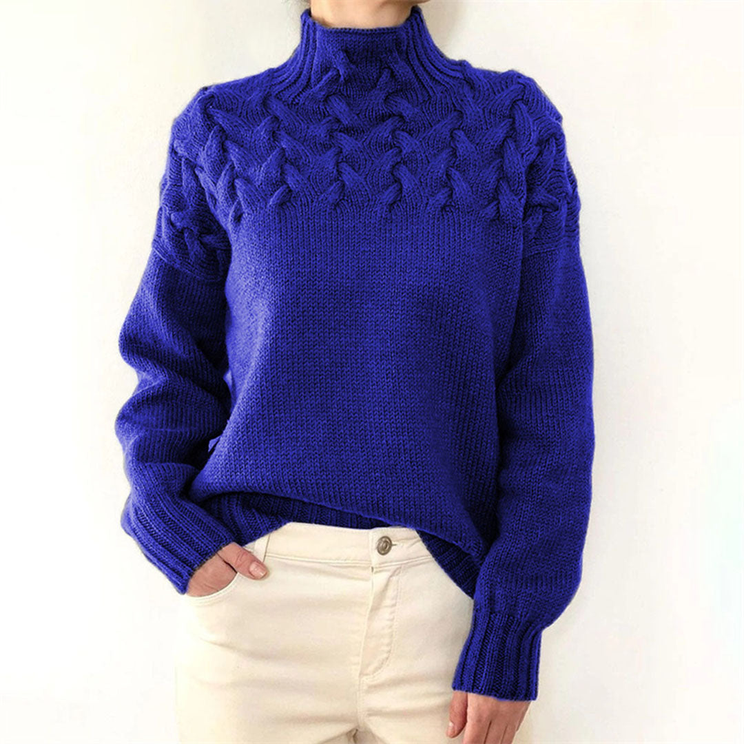 Women's Light Knit Sweater with Collar-Metro Lane Plaza