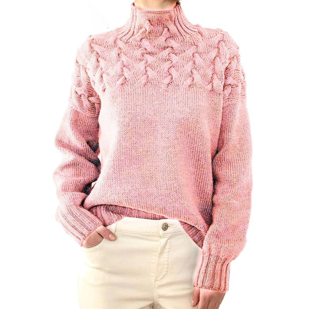 Women's Light Knit Sweater with Collar-Metro Lane Plaza
