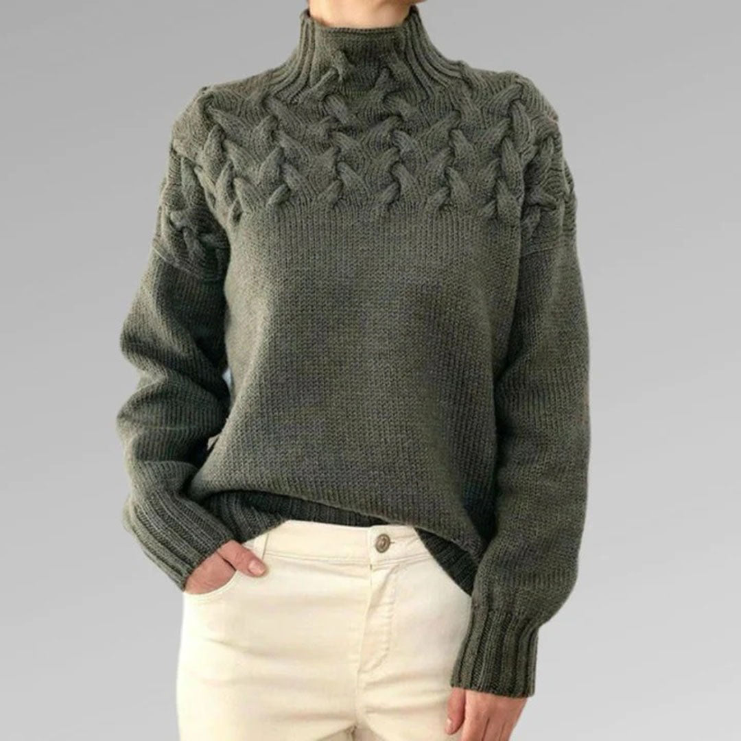 Women's Light Knit Sweater with Collar-Metro Lane Plaza