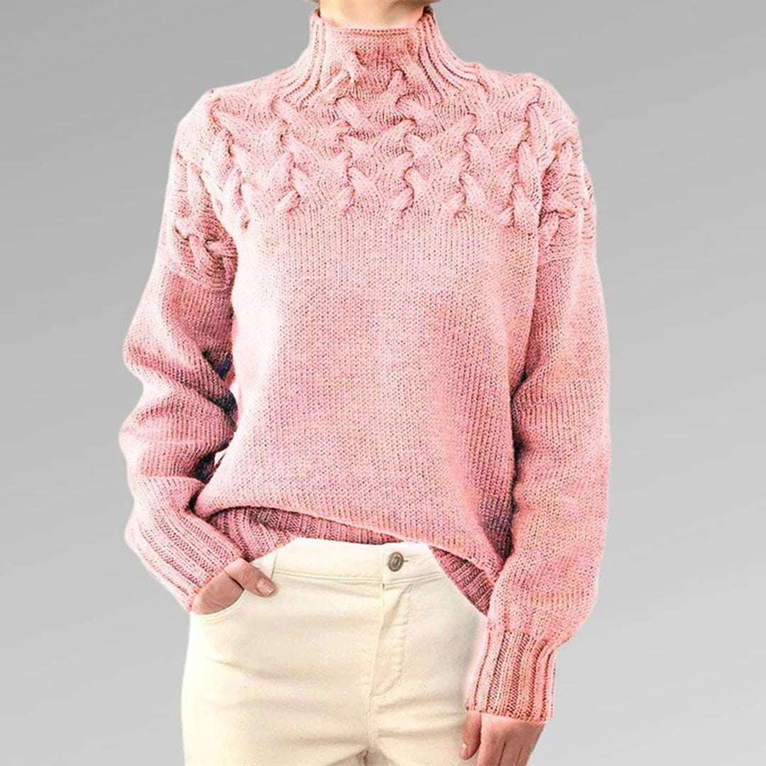 Women's Light Knit Sweater with Collar-Metro Lane Plaza