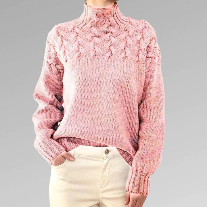 Women's Light Knit Sweater with Collar-Metro Lane Plaza