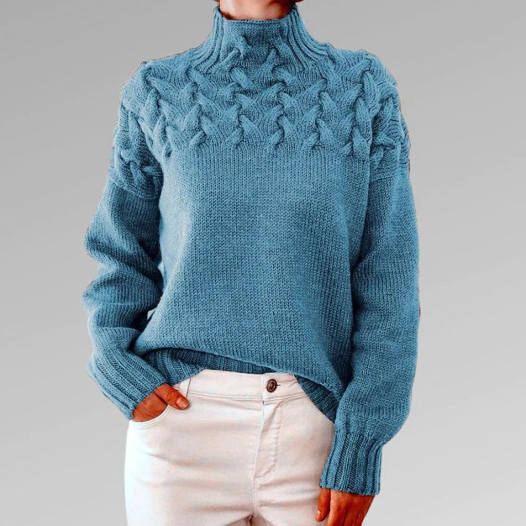Women's Light Knit Sweater with Collar-Metro Lane Plaza