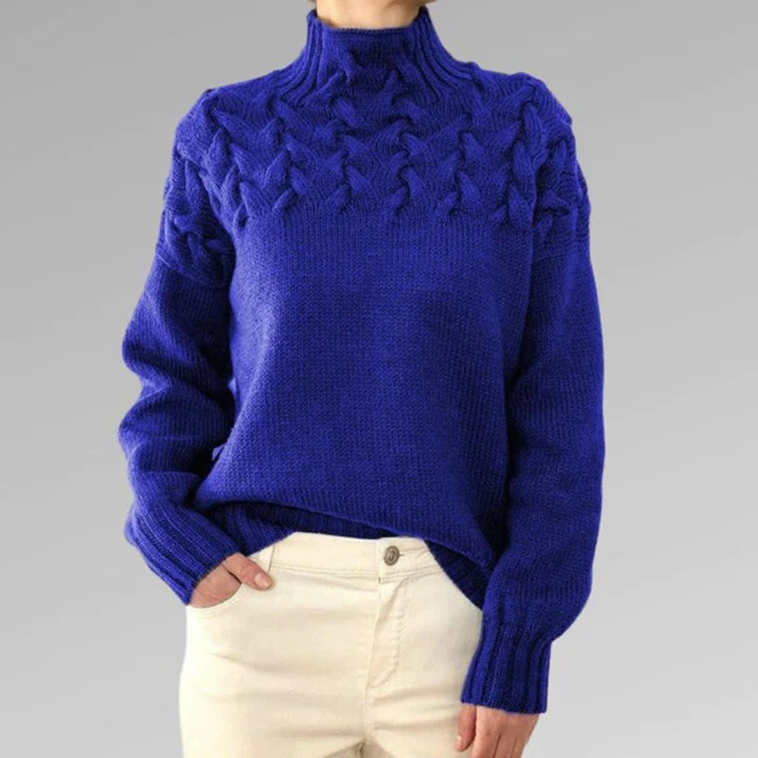 Women's Light Knit Sweater with Collar-Metro Lane Plaza