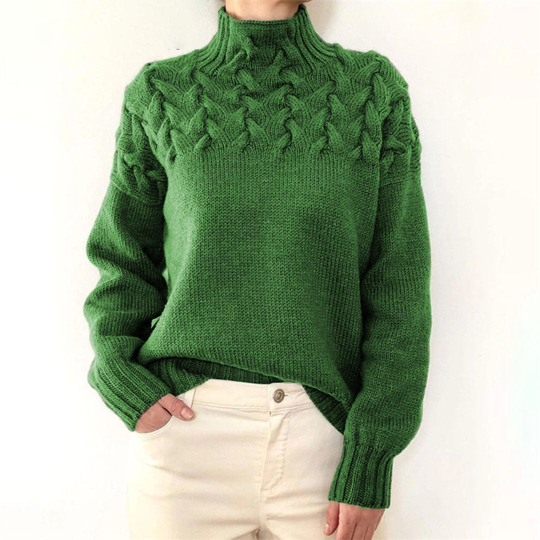 Women's Light Knit Sweater with Collar-Metro Lane Plaza