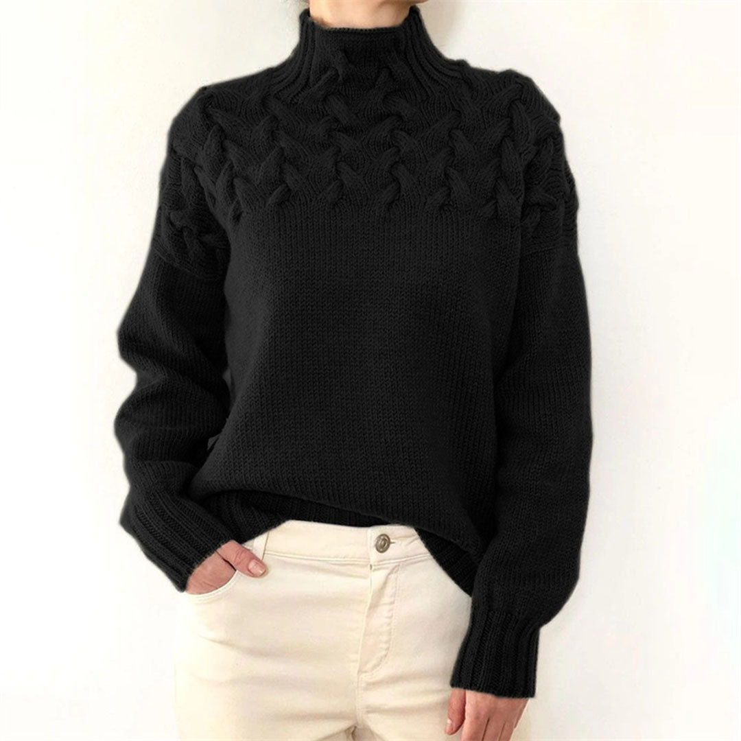 Women's Light Knit Sweater with Collar-Metro Lane Plaza