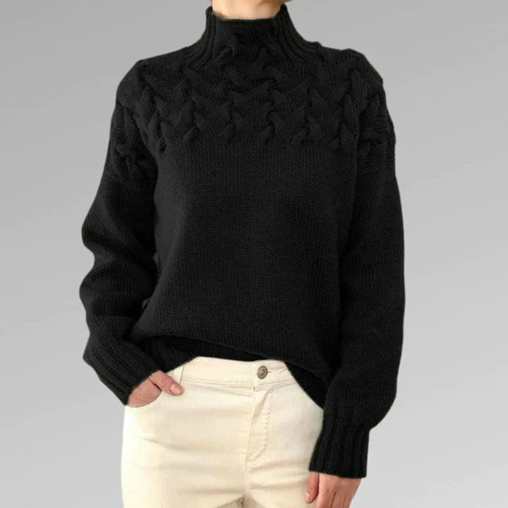 Women's Light Knit Sweater with Collar-Metro Lane Plaza