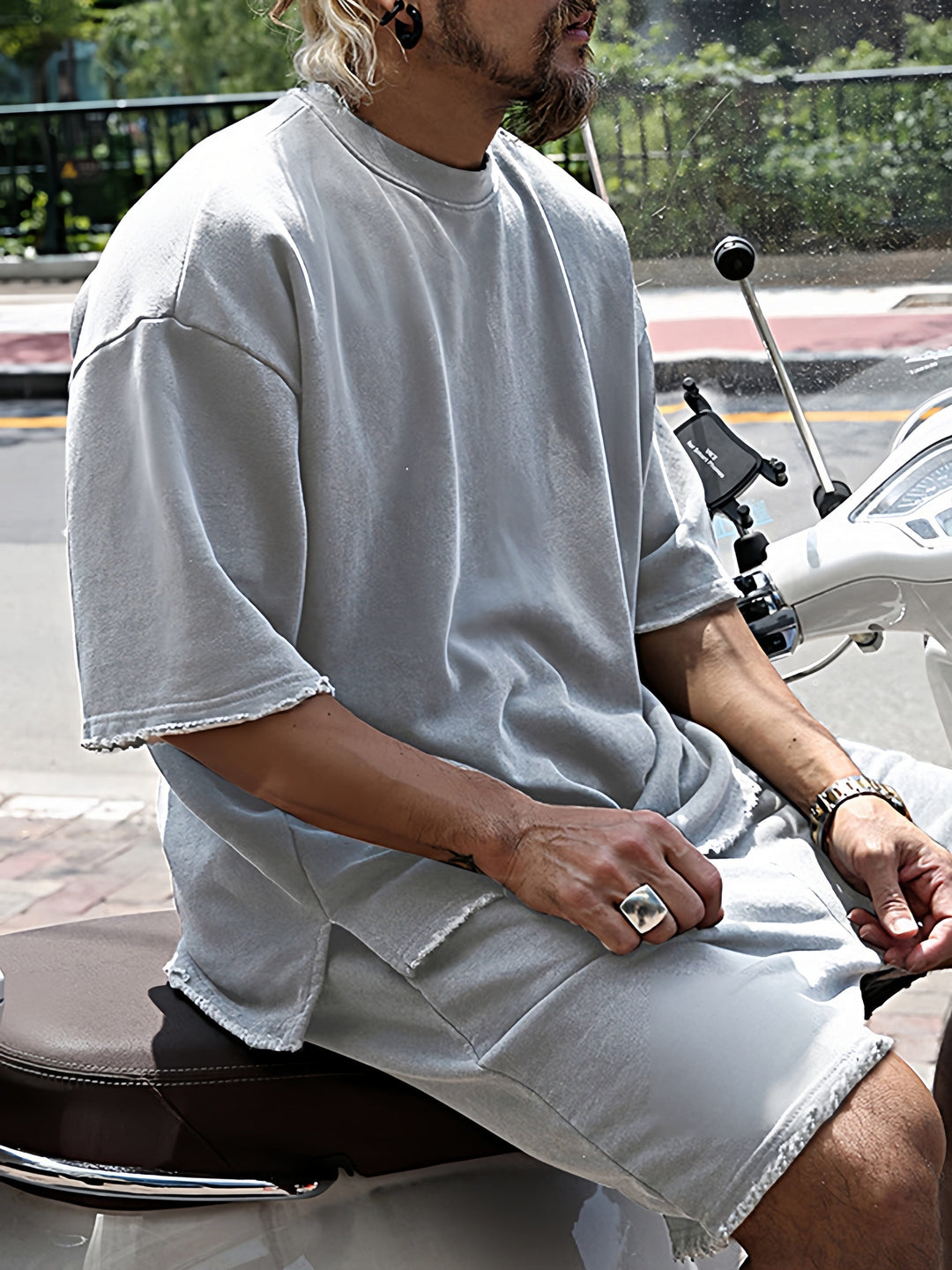 Men's Sports Set with Loose Fit and Coordinating Pants-Metro Lane Plaza