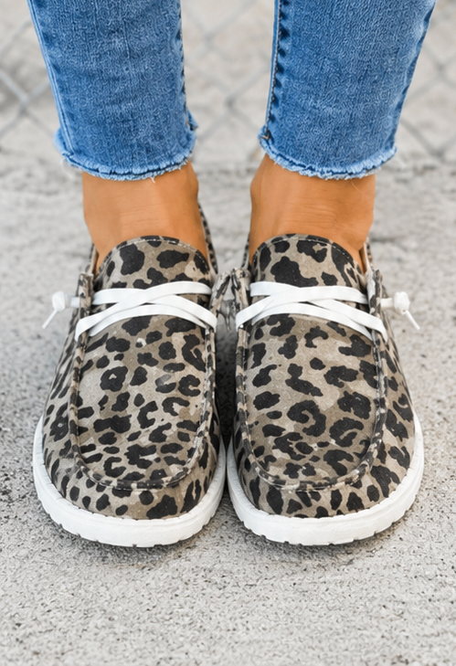Idony | Women's Leopard Print Breathable Sneakers-Metro Lane Plaza