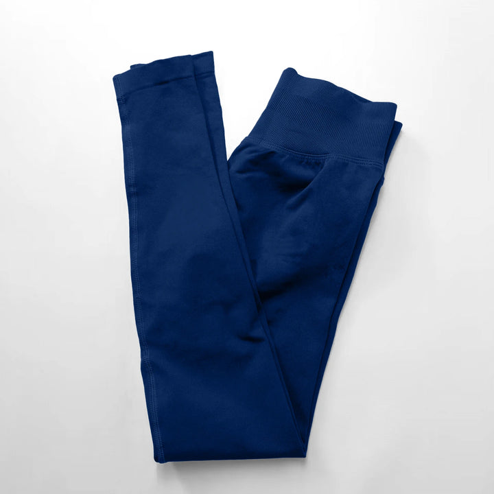 Leggings de ioga sem costuras, com cós canelado baixo, para mulher
