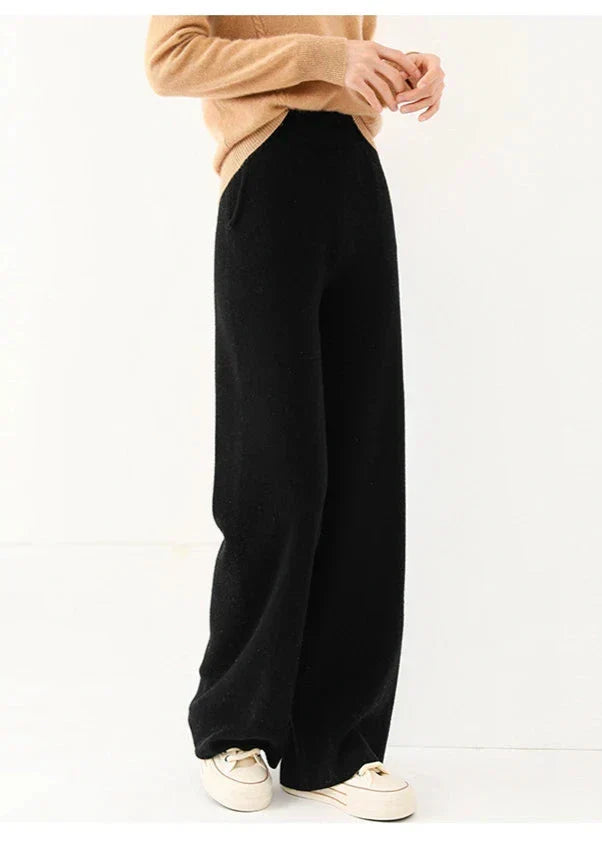 Luxe Merino Pants | Women's High Waist Merino Wool Trousers-Metro Lane Plaza
