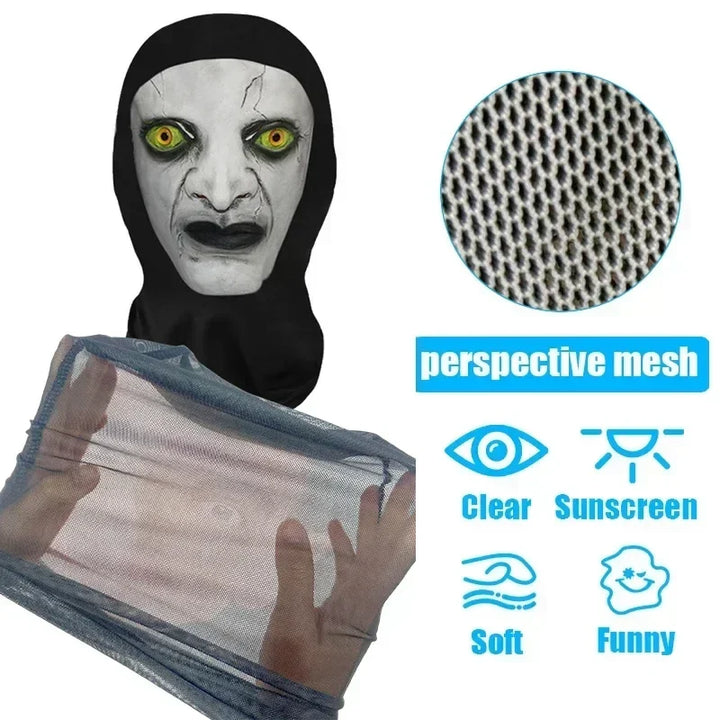 Conjunto divertido de peruca e máscara de cosplay para o Halloween, acessórios criativos para a cabeça e adereços de fantasia