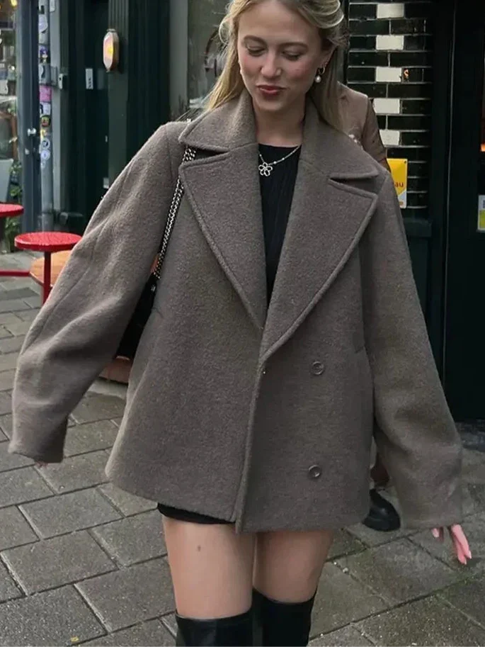Women's Oversized Double-Breasted Winter Coat