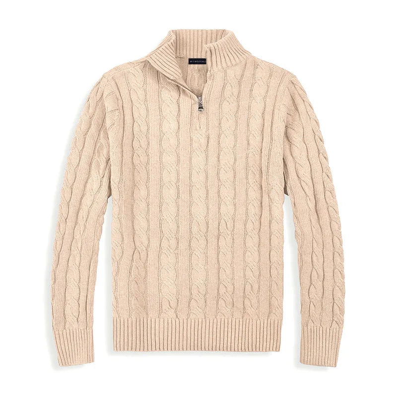 Herrenpullover mit halbem Reißverschluss