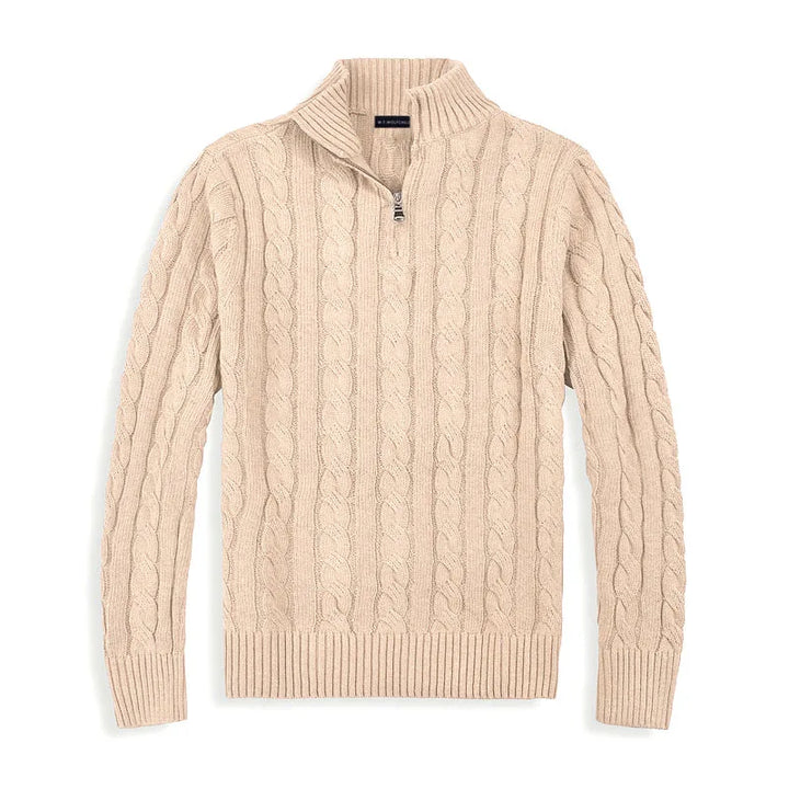 Herrenpullover mit halbem Reißverschluss