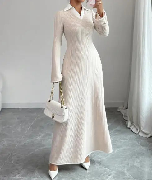 Margaret | Women's Knit Maxi Dress - Comfortable & Stylish-Metro Lane Plaza