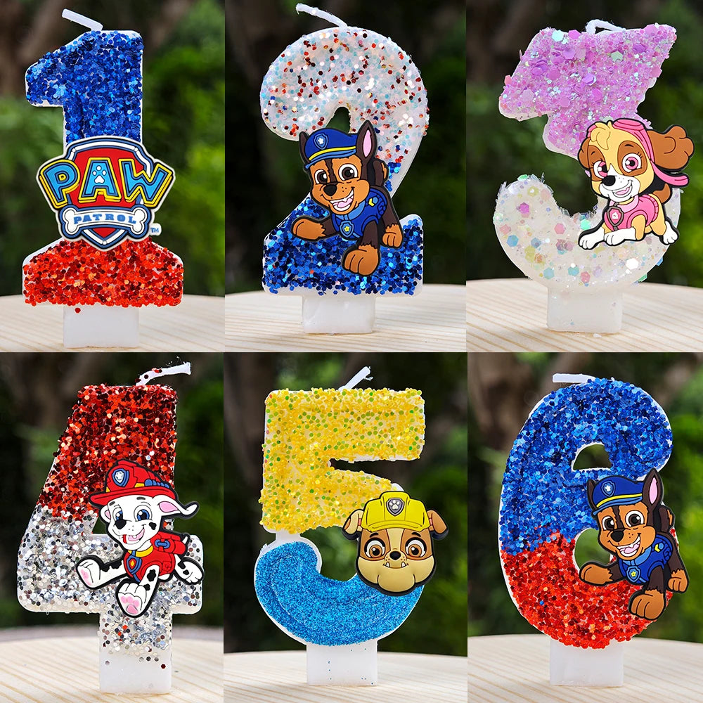 Vela con números del 0 al 9 para decorar tartas de cumpleaños de personajes de dibujos animados