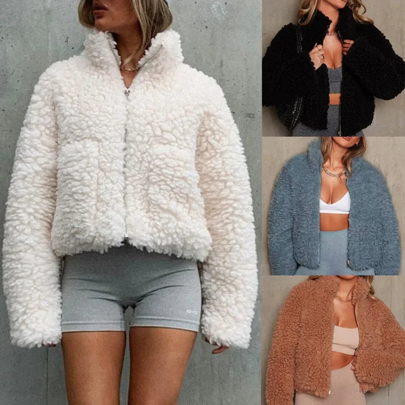 Women's Cozy Sherpa Jacket-Metro Lane Plaza