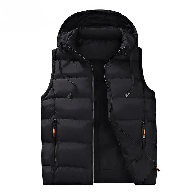 Gilet trapuntato con cappuccio da uomo - Strato caldo essenziale per l'inverno