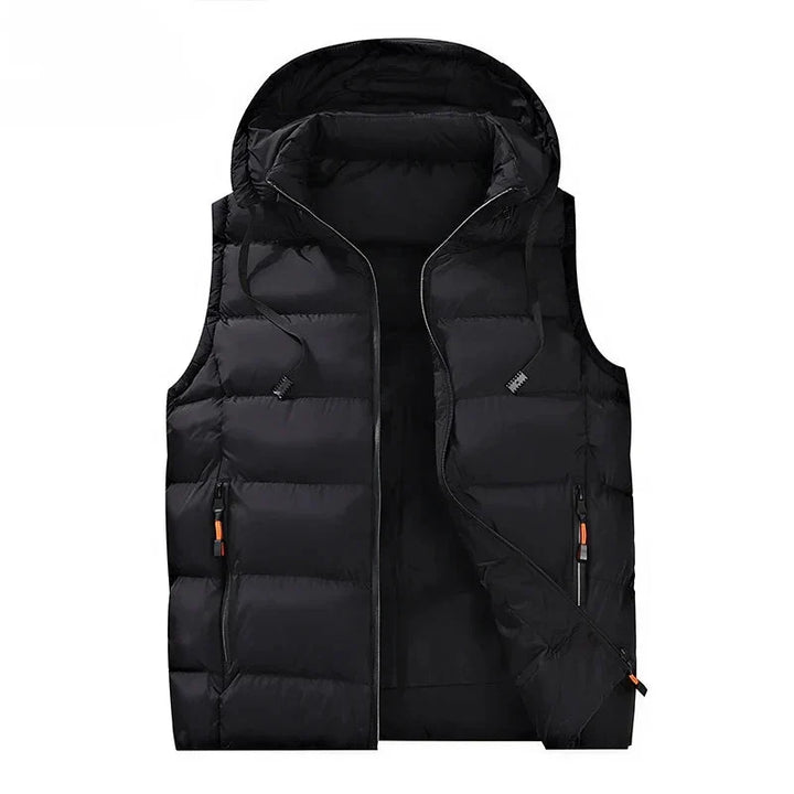 Gilet trapuntato con cappuccio da uomo - Strato caldo essenziale per l'inverno